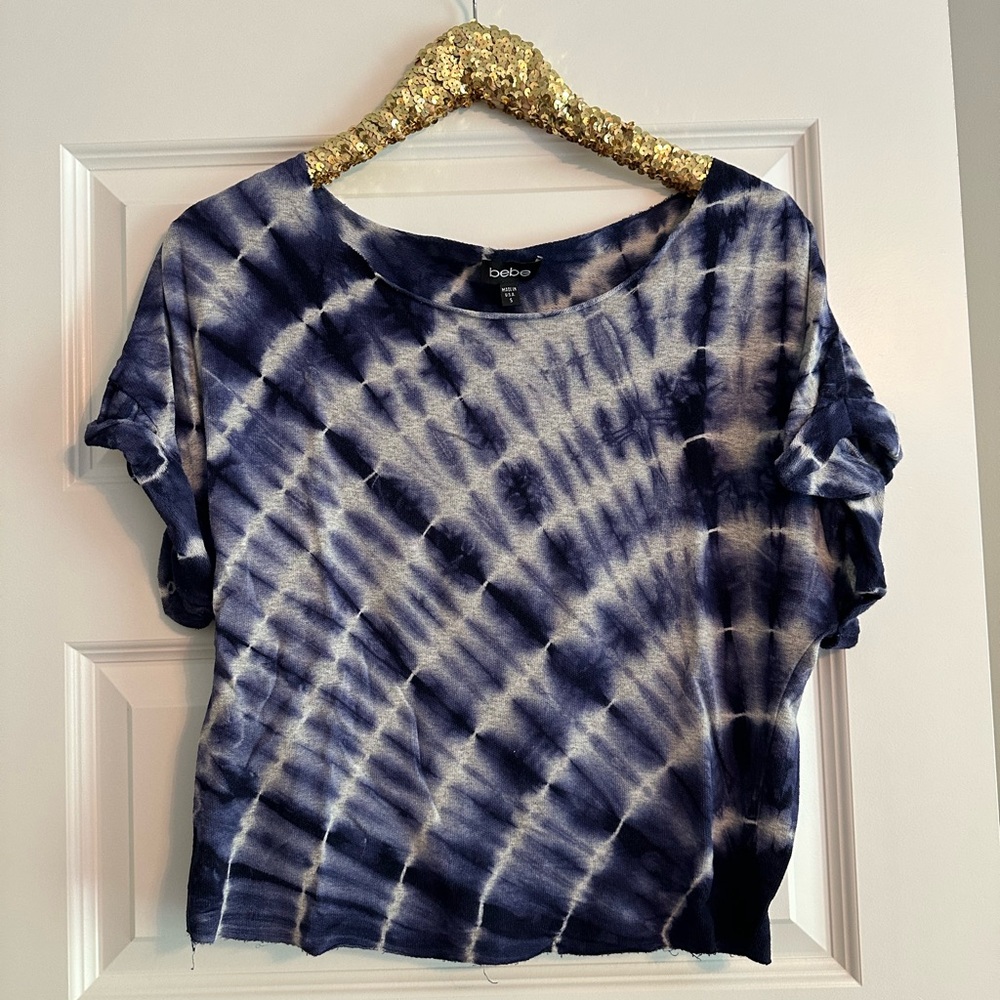Bebe Tie Dye Raw Hem top